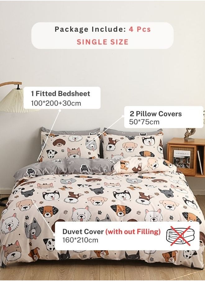 LUNA Home - Single size 4 pcs duvet cover set Bedding set without filler. - Image 1