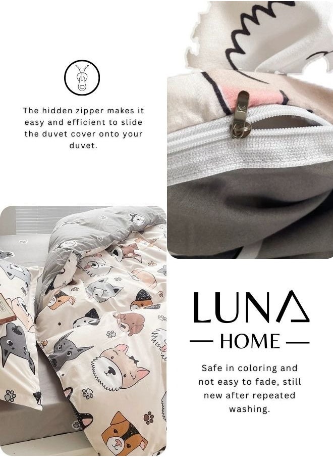 LUNA Home - Single size 4 pcs duvet cover set Bedding set without filler. - Image 1