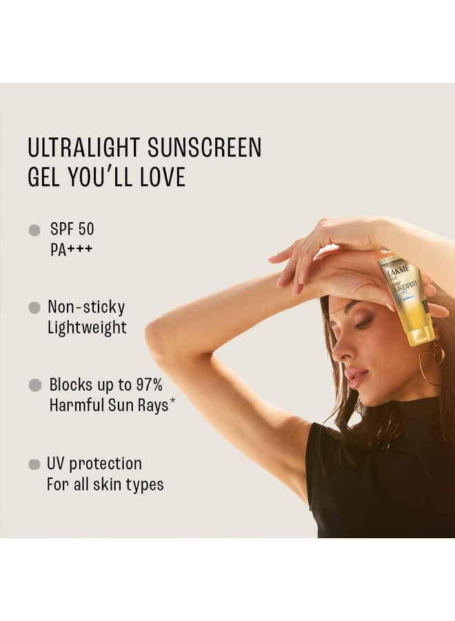 Lakme Sun Expert, Spf 50 Pa+++ Ultra Matte Gel Sunscreen, 100Ml, For Sun Protection, With Vitamin B3, C & E, Blocks Upto 97% Of Harmful Uvb Rays, Lightweight And Non-Sticky, For Men & Women - Image 3