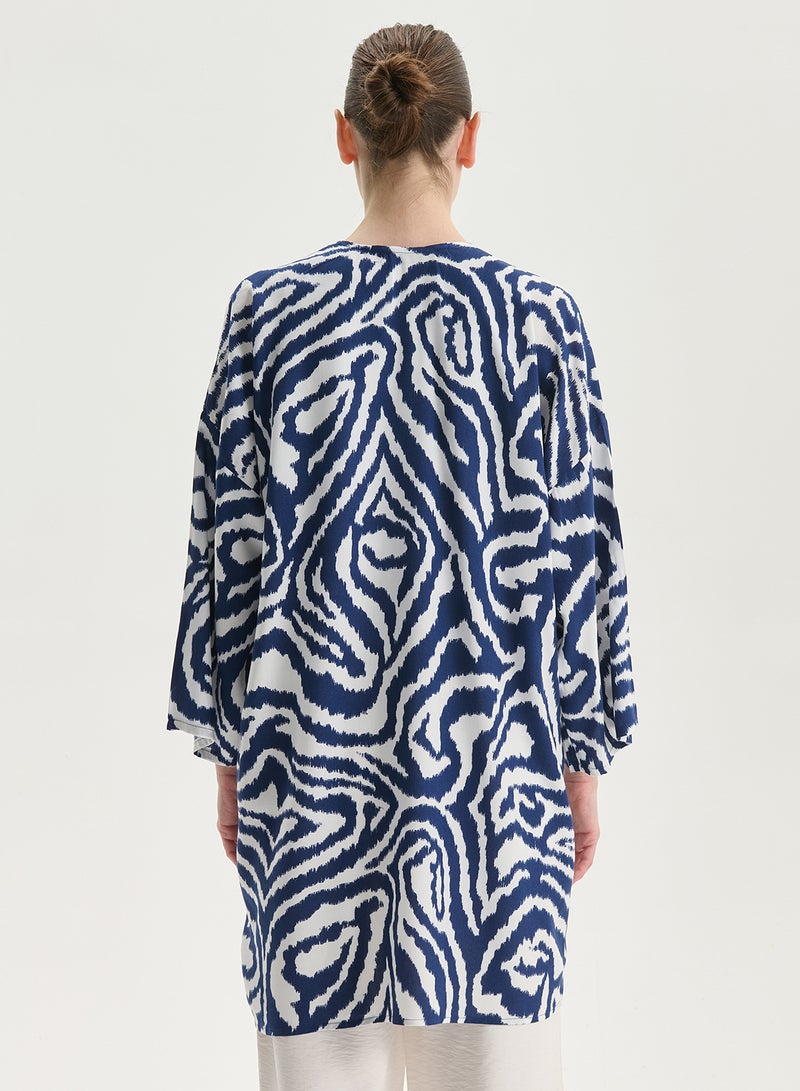 LC WAIKIKI Shawl Collar Patterned Oversize Women's Kimono - Image 4