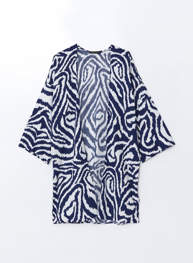 LC WAIKIKI Shawl Collar Patterned Oversize Women's Kimono - Image 5