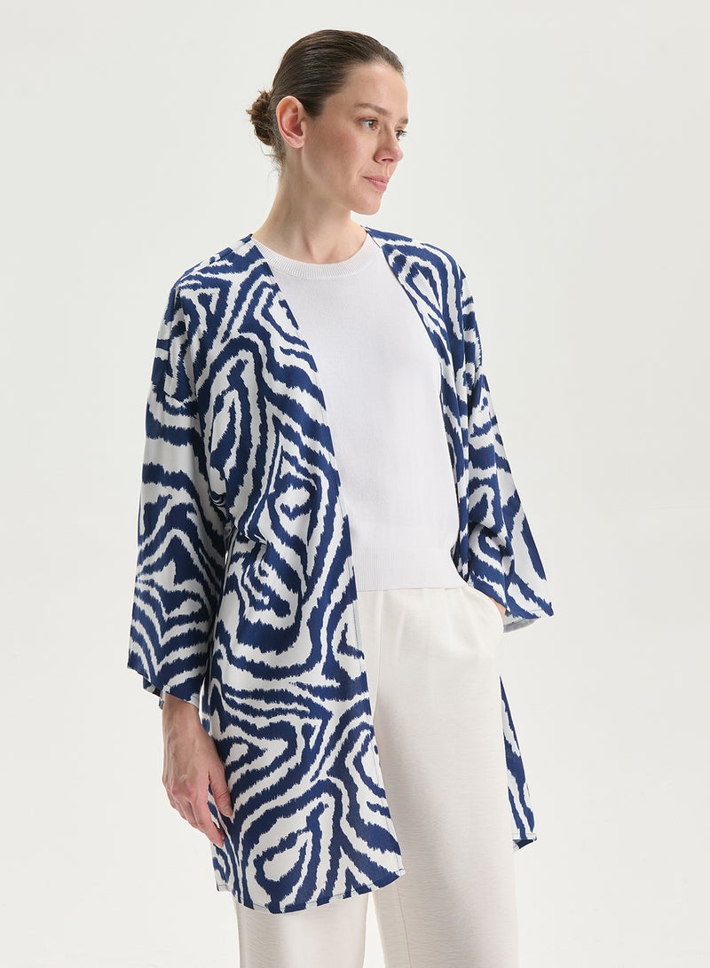 LC WAIKIKI Shawl Collar Patterned Oversize Women's Kimono - Image 1