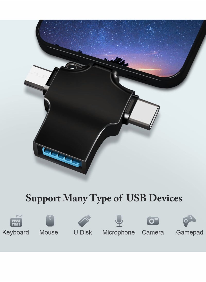 3-in-1 OTG Adapter, USB C to 3.0 Light-ning Micro Adapter for Phone/Tablet, Support Flash Drive, Card Reader, Keyboard & Mouse, Camera and Other Devices