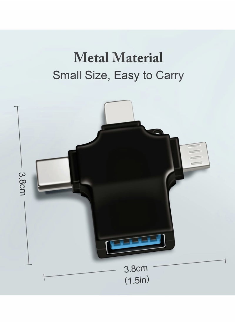 3-in-1 OTG Adapter, USB C to 3.0 Light-ning Micro Adapter for Phone/Tablet, Support Flash Drive, Card Reader, Keyboard & Mouse, Camera and Other Devices