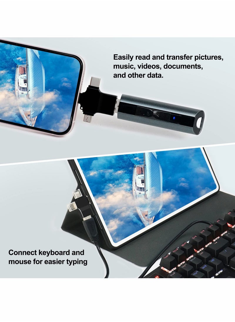 3-in-1 OTG Adapter, USB C to 3.0 Light-ning Micro Adapter for Phone/Tablet, Support Flash Drive, Card Reader, Keyboard & Mouse, Camera and Other Devices