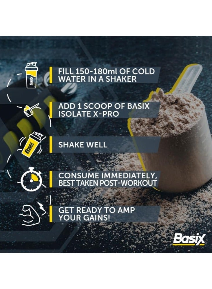 Basix 100% Whey Protein Isolate X-Pro 658g Chocolate Chunk Flavor 22 Serving - Image 3