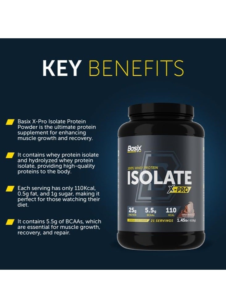 Basix 100% Whey Protein Isolate X-Pro 658g Chocolate Chunk Flavor 22 Serving - Image 4