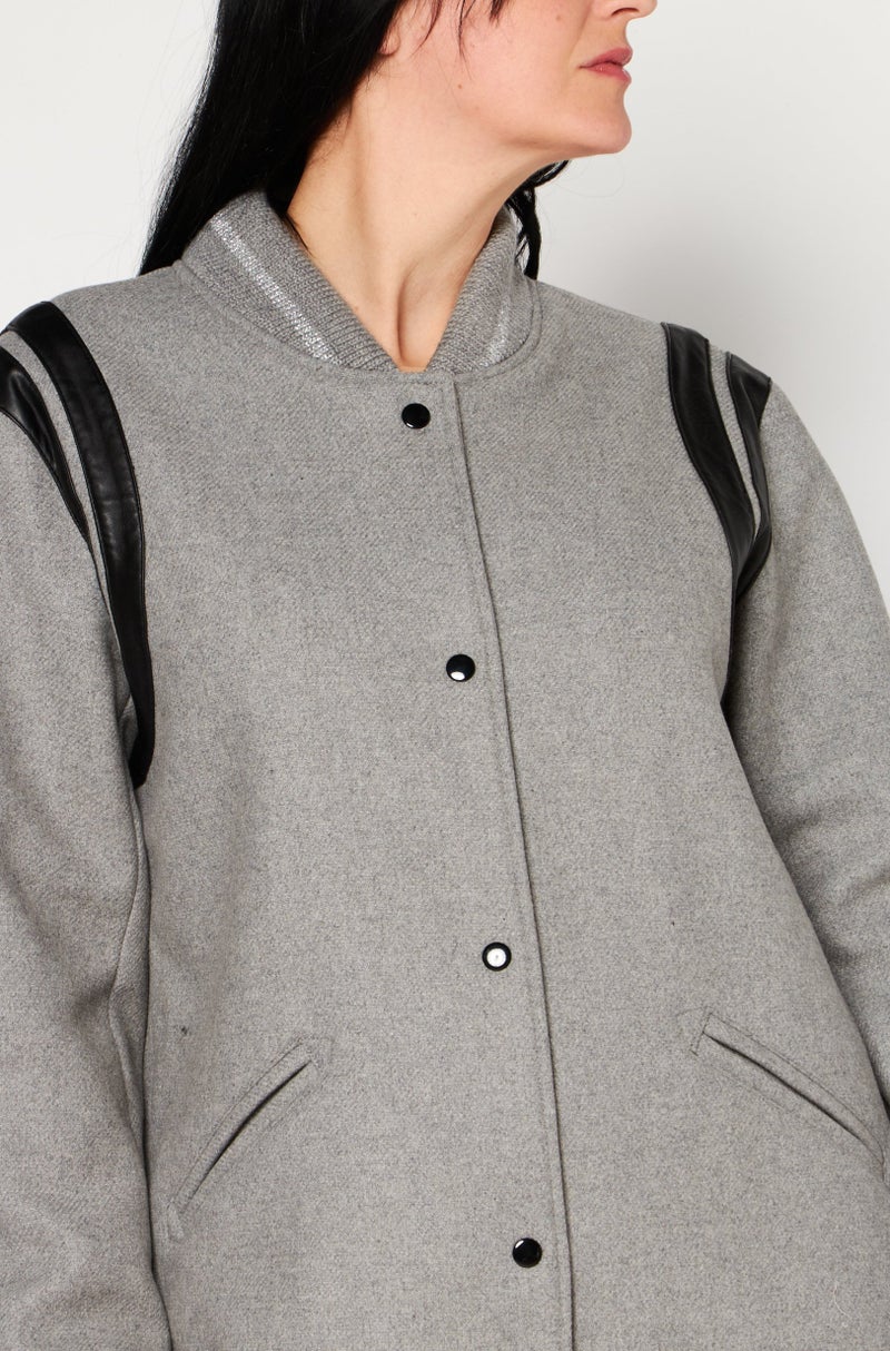 IKKS معطف ترنش منقوش للنساء، رمادي/أسود - Image 3