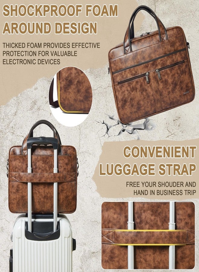 Shrrie Leather Messenger Bag for Men and Women 16 inch Laptop Bag,Water-Resistant Retro Leather Briefcase for Men,Mens Satchel Bag Crossbody for Office,Business,Work - Image 5