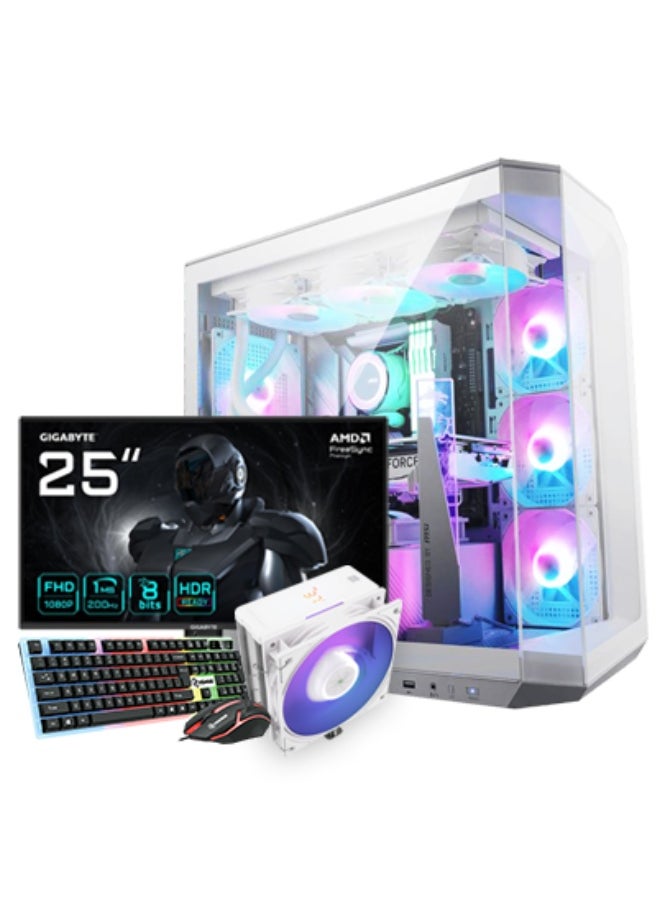 Saudi Gamerz Gaming Computer PC i5-14400F, RTX 5060 Ti VIDEO CARD, 16GB DDR5 MEMORY, 1TB M.2 ,With gaming monitor, mouse and keyboard  - Image 1