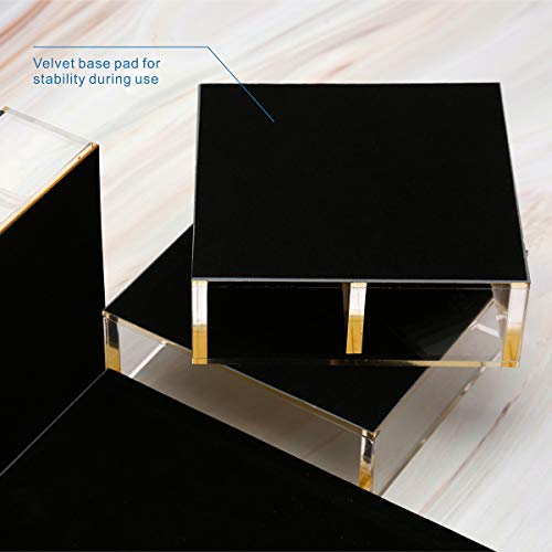 EXPUTRAN Acrylic Desk Organizer 4-Piece Desk Kit + Free Complimentary Acrylic Ruler, Desktop Organization for Office or Home (Gold) - Image 4