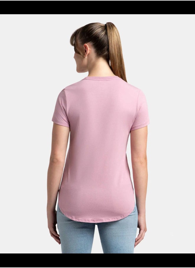 JOCKEY - Jockey IW31 Women's Micro Modal Fiber Stretch Relaxed Fit Solid Round Neck Half Sleeve T-Shirt with Curved Hem - Image 1