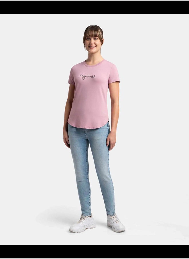 JOCKEY - Jockey IW31 Women's Micro Modal Fiber Stretch Relaxed Fit Solid Round Neck Half Sleeve T-Shirt with Curved Hem - Image 1