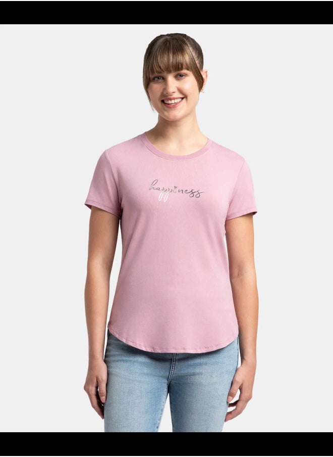 JOCKEY - Jockey IW31 Women's Micro Modal Fiber Stretch Relaxed Fit Solid Round Neck Half Sleeve T-Shirt with Curved Hem - Image 1