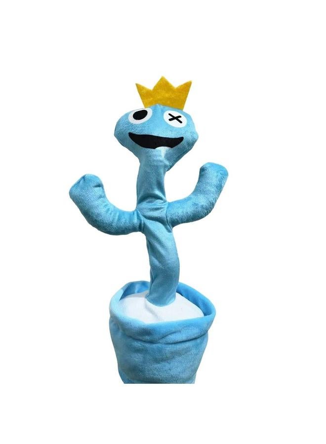 1 Piece Cute Blue Drooling Monster Dancing And Twisting Music Children's Plush Toy Shape Singing With Recording  - Image 1