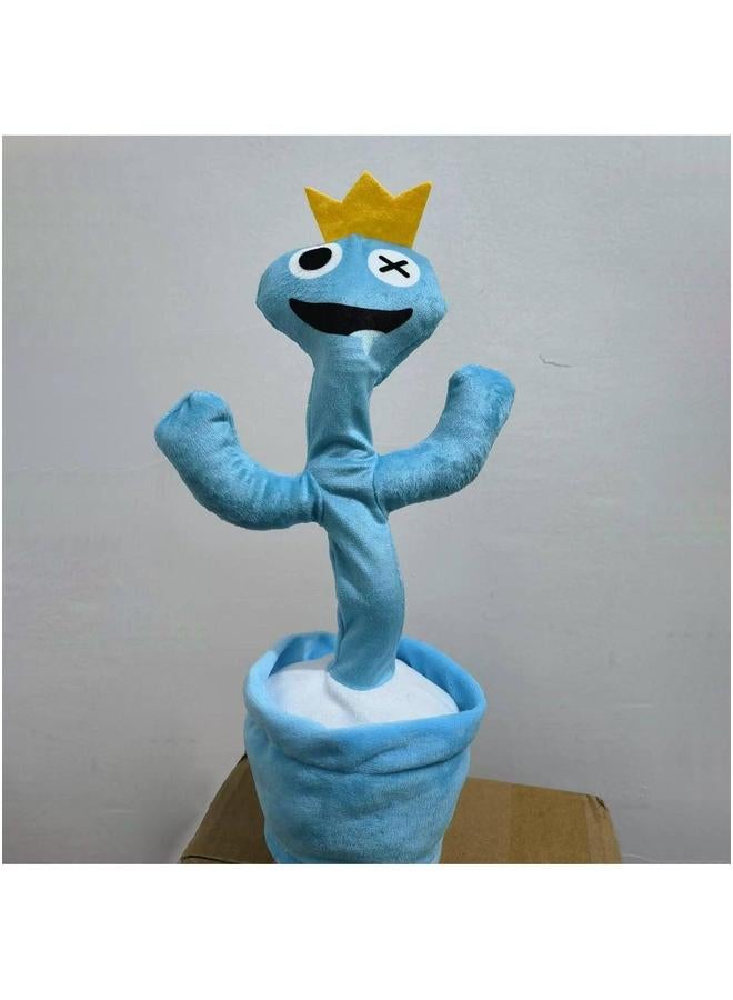 1 Piece Cute Blue Drooling Monster Dancing And Twisting Music Children's Plush Toy Shape Singing With Recording  - Image 2
