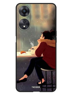 Protective Case Anti Scratch Shock Proof Bumper Cover For Oppo A1 5G Sipping Coffee