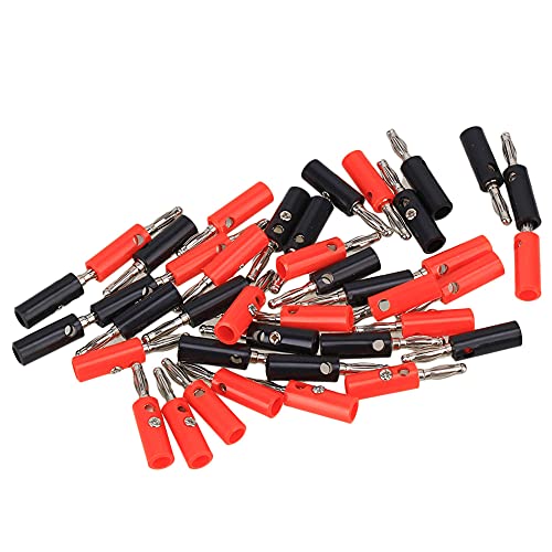 RDEXP 40pcs Nickel Plated 4mm Multimeter Probe Banana Plug Male Screw Type Connectors - Image 1