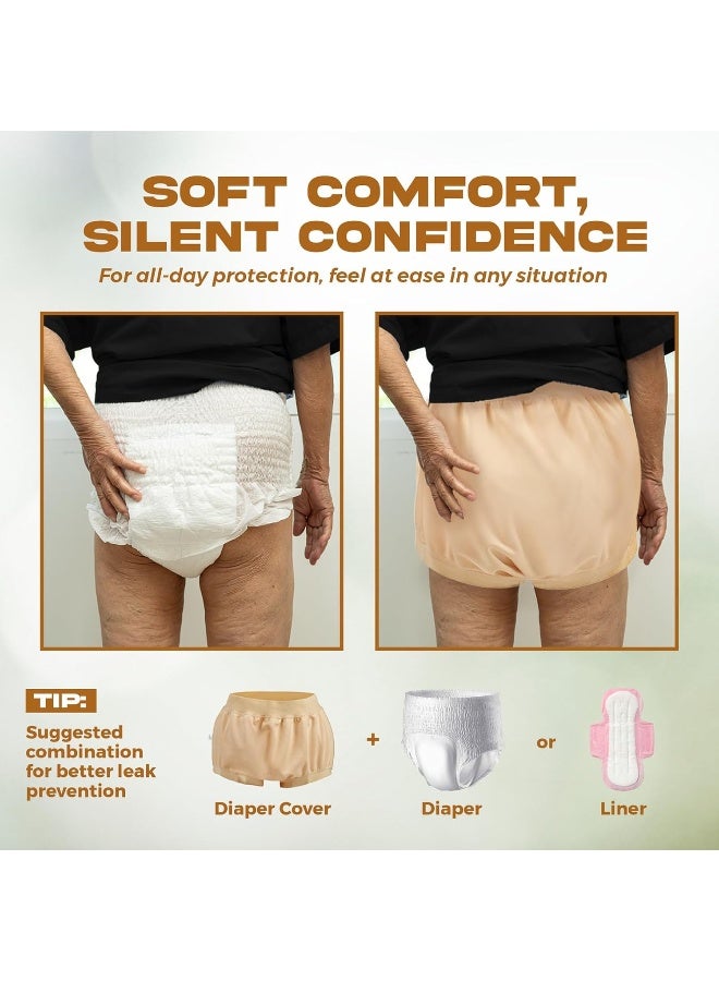 AQX Adult Diaper Cover Waterproof, Reusable Incontinence Plastic Pants Underwear, High Waist Leakproof Absorbent Rubber Diapers 3XL - Image 5