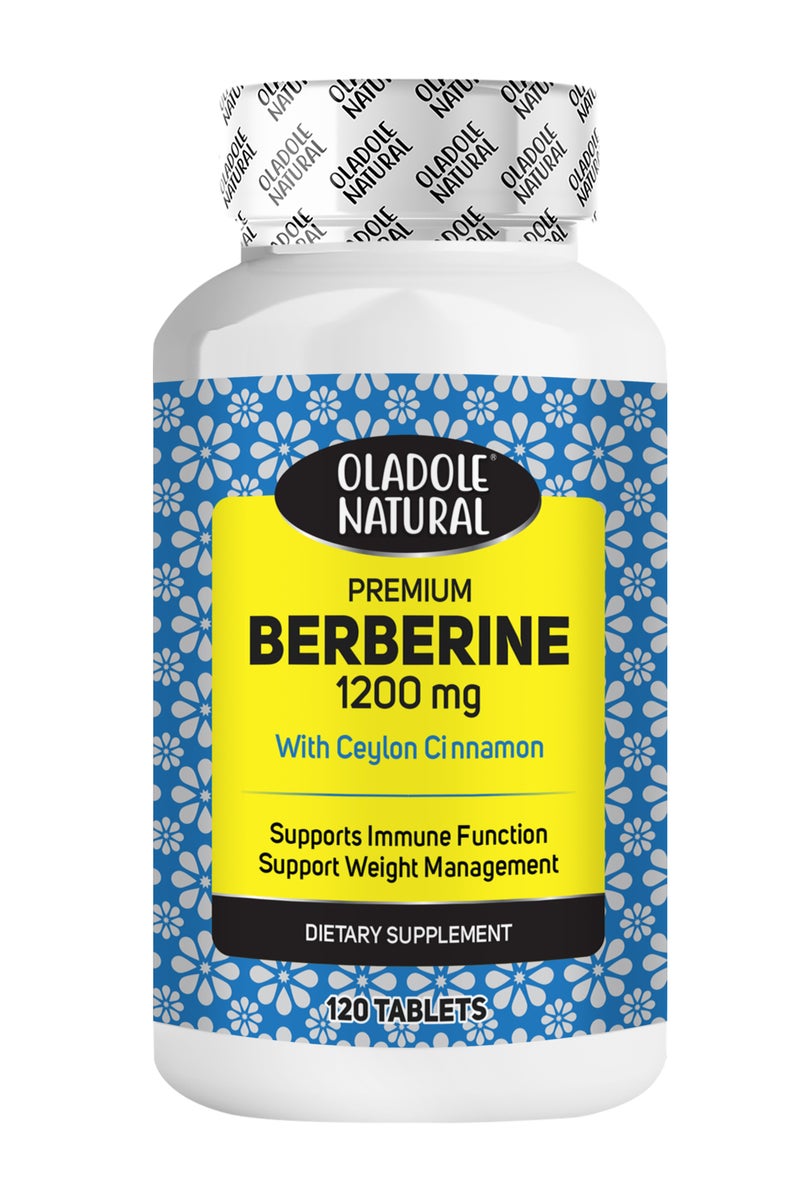 Oladole Natural Berberine with Ceylon Cinnamon 1200mg, Supports Immune Function - 120 Tablets - Image 1