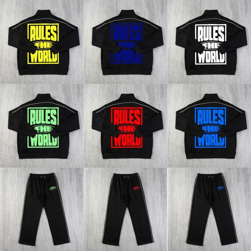 Beautiful Trendy Corteiz Alcatraz Island American Style Vintage Printed Jacket Collar Fleece-Lining Suit Zipper High Street Men'S Suit - Image 2