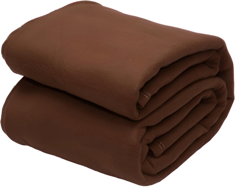 STARNSTYLE 300 TC All Season Solid/Plain Lightweight Polar Fleece Single Bed Blanket (152 x 230 cm) Brown Blanket SingleIV10 - Image 1