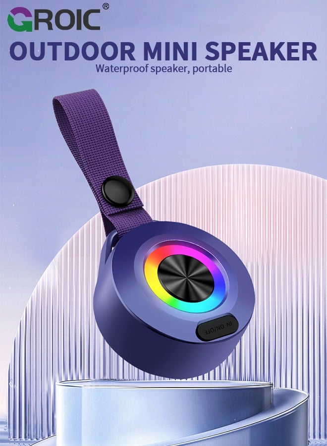 جرويك Colorful Wireless Speaker, Colorful Lights Subwoofer Small Wireless Speaker, Portable Speaker For Enhanced Bass, Hands-Free Call Feature, Voice Prompt - Image 2