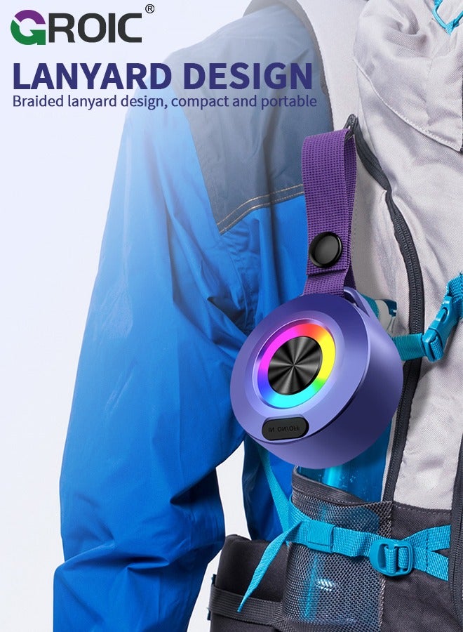 جرويك Colorful Wireless Speaker, Colorful Lights Subwoofer Small Wireless Speaker, Portable Speaker For Enhanced Bass, Hands-Free Call Feature, Voice Prompt - Image 4