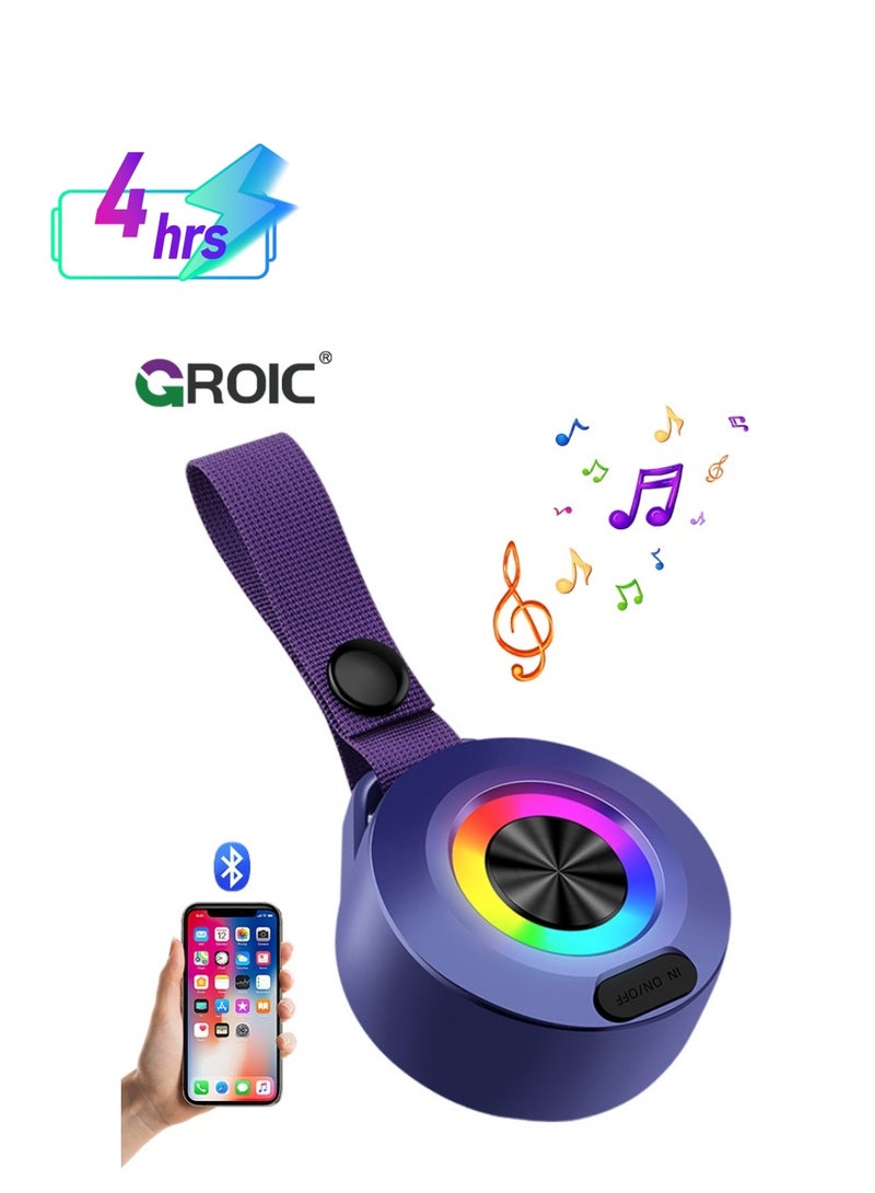 جرويك Colorful Wireless Speaker, Colorful Lights Subwoofer Small Wireless Speaker, Portable Speaker For Enhanced Bass, Hands-Free Call Feature, Voice Prompt - Image 1