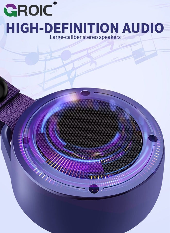 جرويك Colorful Wireless Speaker, Colorful Lights Subwoofer Small Wireless Speaker, Portable Speaker For Enhanced Bass, Hands-Free Call Feature, Voice Prompt - Image 3