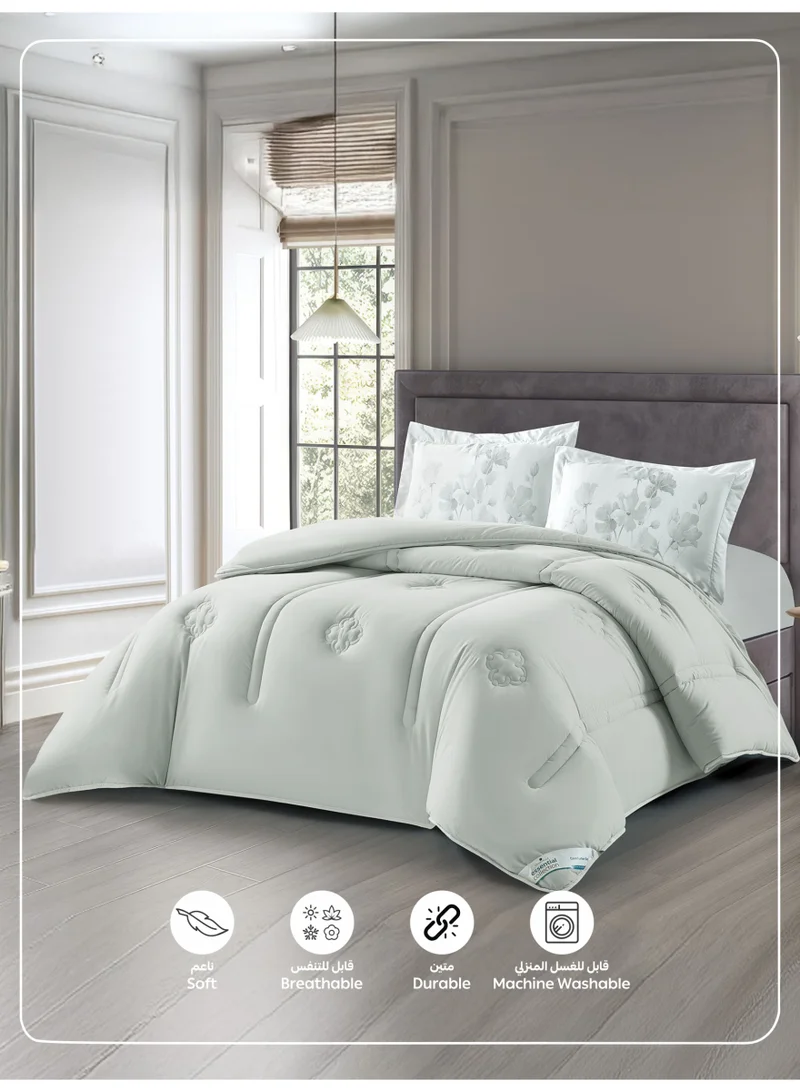Donetella KING 3Pcs Bedding Comforter Set, King Size 240x260 cm - 3-Pcs Digital Print Quilted Bed Set, Microfiber Fabric - 1 Comforter And  2  Pillow Shams  | Best Price UAE