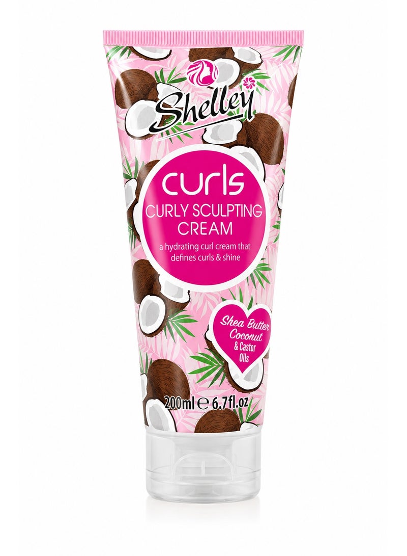 Shelley Curls Curly Sculpting Cream with Shea Butter, Coconut & Castor Oils, 200ml - Image 1