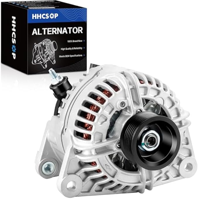 HHCSOP New Alternator Replacement for 2003 2004 2005 2006 Dodge Ram 1500 2500 3500 V8 5.7L, 2004 Durango 5.7L, 12V 136A 7-Groove Pulley Replace OE 13985, 0124525006, ABO0065, 56028699AA - Image 1