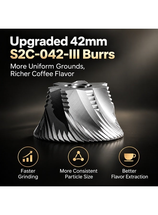 مطحنة قهوة يدوية  Chestnut C5 ESP مع شفرة طحن مخروطية S2C-042-III وهيكل من سبائك الألومنيوم وذراع قابل للفصل، أسود - Image 3