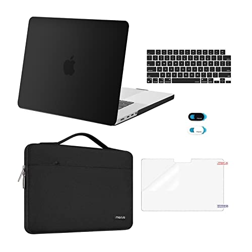 MOSISO Compatible with MacBook Pro 16 inch Case M5 M4 M3 M2 M1 20262021 A3429 A3428 A3403 A3186 A2991 A2780 A2485 Pro Max Hard CaseSleeve BagKeyboard SkinWebcam CoverScreen Film Black - Image 1