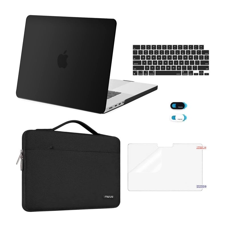 MOSISO Compatible with MacBook Pro 16 inch Case M5 M4 M3 M2 M1 20262021 A3429 A3428 A3403 A3186 A2991 A2780 A2485 Pro Max Hard CaseSleeve BagKeyboard SkinWebcam CoverScreen Film Black - Image 2