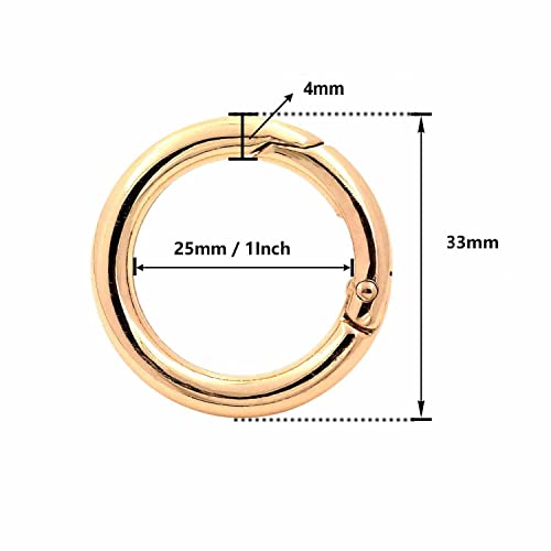 Tia Strap Buckles Metal Clasps Lobster for Handbag, Spring Ring, Purse Dog Hook, Chain Swivel Trigger Snap Hook DIY and Purse Accessories (4, Golden Premium Spring Ring-25mm) - Image 5