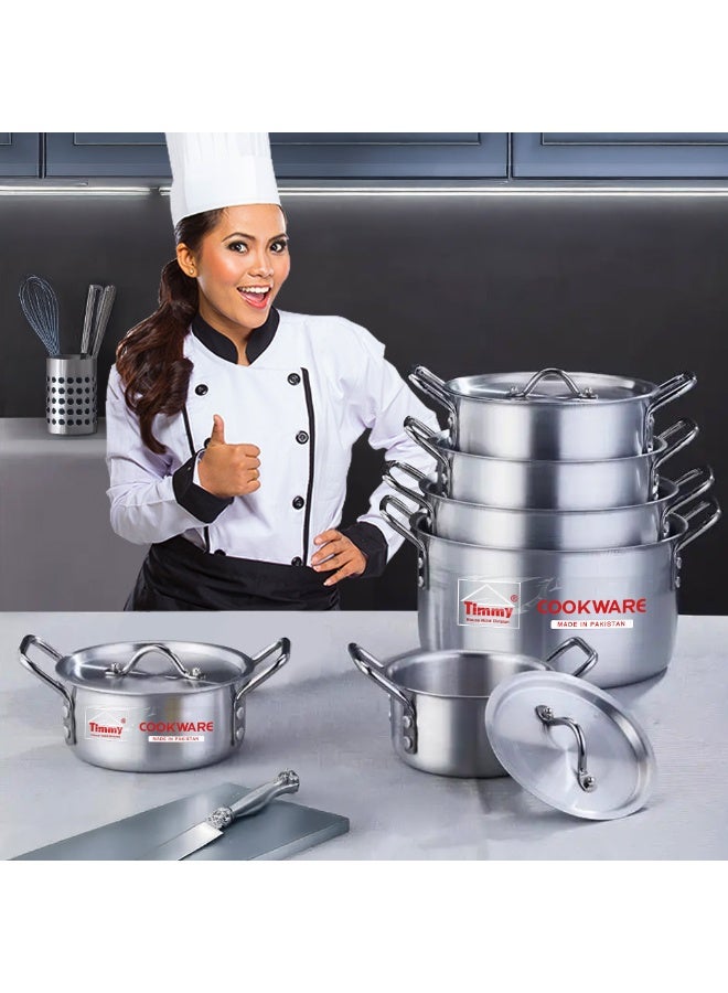 Timmy 12-Piece Aluminium Cookware Set - High-Durability Cookware for Family Cooking, Even Heat Distribution, Durable Construction, Easy to Clean, Perfect for Healthy Everyday Home Cooking - Image 2