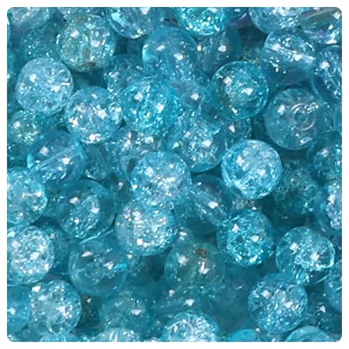 Ambitieux 650+ Pcs Crackle Glass Beads for Jewelry Making | 8mm Assorted Color Round Glass Beads for Bracelet, Necklace, Anklet & DIY Craft | Bulk Bead Kit for Selling & Handmade Business (Blue) - Image 2