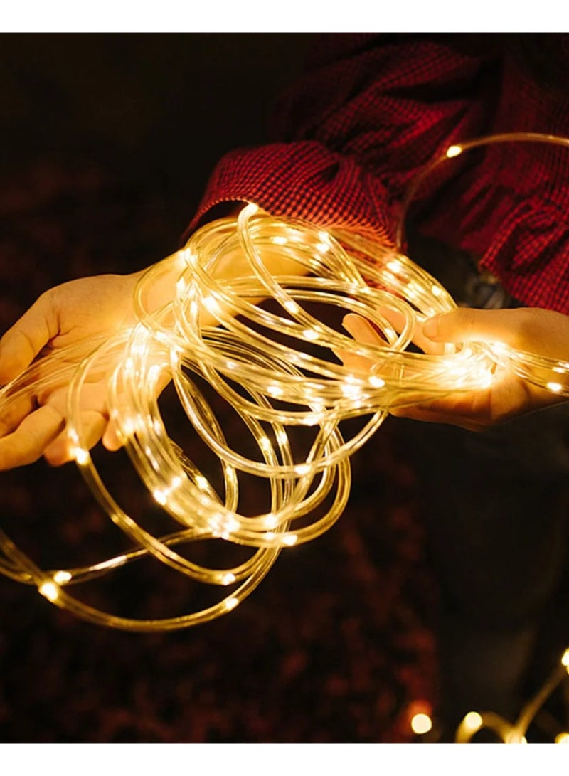 Yuwell 30M LED String Lights Outdoor Waterproof Copper Wire String Lights For Garden Fence Patio Yard And Ramadan Decoration Light Fairy Light For Wedding Indoor And Outdoor Decoration Warm White 2 Pin Plug  - Image 3