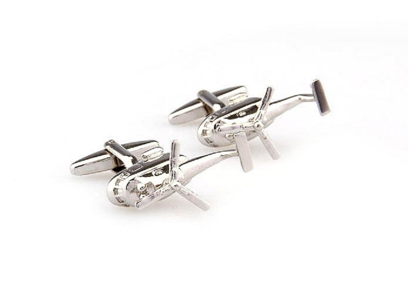 MRCUFF Helicopter 3D Pair Cufflinks in a Presentation Gift Box & Polishing Cloth - Image 2