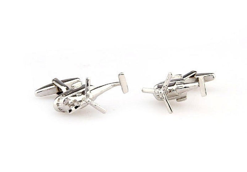 MRCUFF Helicopter 3D Pair Cufflinks in a Presentation Gift Box & Polishing Cloth - Image 3