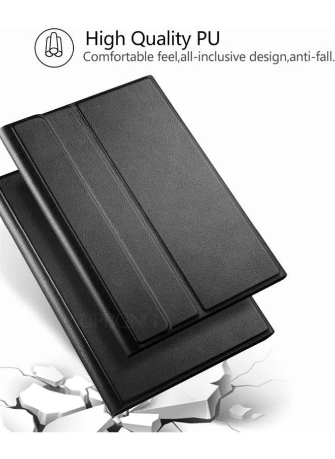 ماركة غير محددة - غطاء لوحة المفاتيح العربية والإنجليزية متوافق مع Lenovo Tab P12 / Xiaoxin Pad Pro 12.7 بوصة لعام 2023 (TB-370FU / TB-371FC). حافظة جلدية للوحة اللوحية مع لوحة مفاتيح بلوتوث قابلة للفصل - Image 1