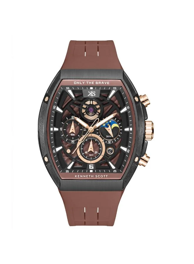 Kenneth Scott Men's Chronograph  Brown  Dial Watch - K26110-BSDD