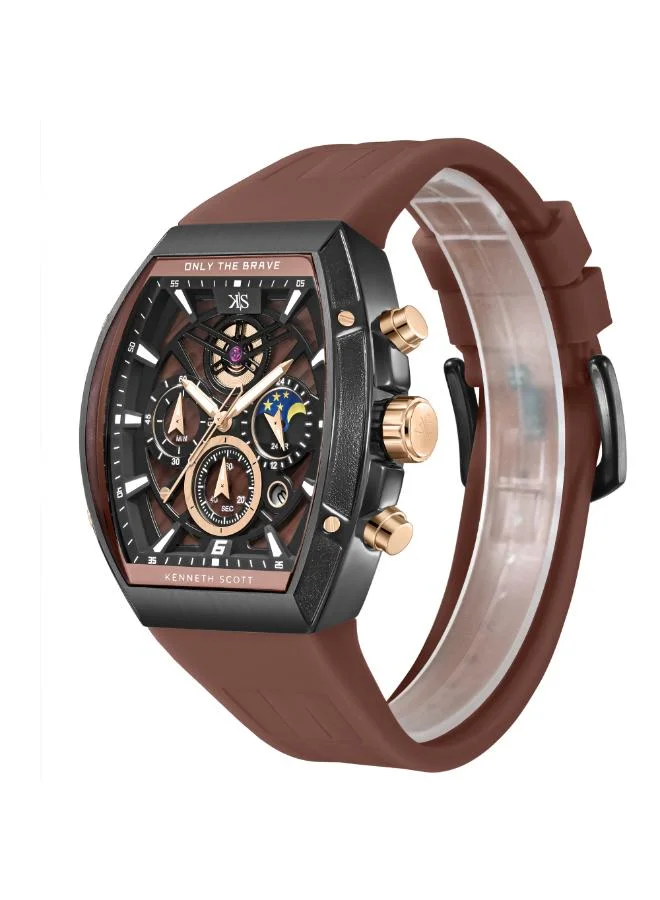 كينيث سكوت Kenneth Scott Men's Chronograph  Brown  Dial Watch - K26110-BSDD