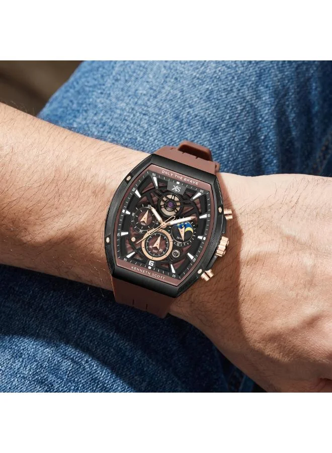 Kenneth Scott  Kenneth Scott Men's Chronograph  Brown  Dial Watch - K26110-BSDD for Men | Best Price UAE