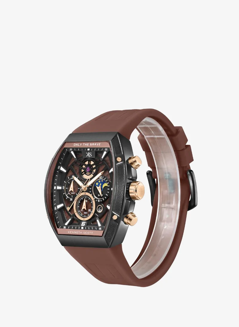KENNETH SCOTT Kenneth Scott Men's Chronograph  Brown  Dial Watch - K26110-BSDD