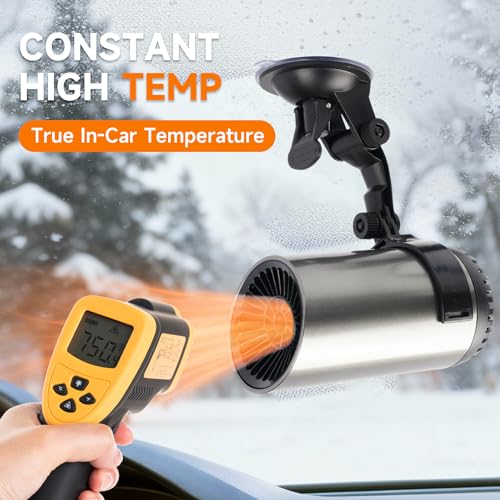 LLWAN Car Heater, 12V Portable Car Heater that Plugs into Cigarette Lighter, Defroster for Car Windshield, 2 in 1 Heating & Cooling Fast Heating Defrost Defogger with Suction Holder - Image 5