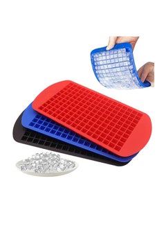 Mini Ice Cube Trays 3 Pack 160 Crushed Ice Cube Molds Small Ice Cubes for Easy Removal BPA Free Flexible Stackable and Durable Soft Mold Storage Container