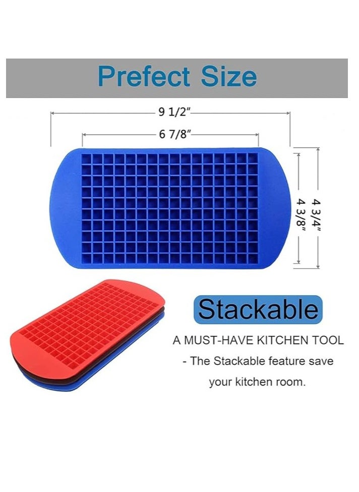 Cool Baby - Mini Ice Cube Trays 3 Pack 160 Crushed Ice Cube Molds Small Ice Cubes for Easy Removal BPA Free Flexible Stackable and Durable Soft Mold Storage Container - Image 1